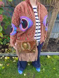 Image 3 of Wanderlust - Velvet evil eye protection jacket -Brown 6- 14 uk