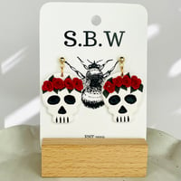 Floral Skull Dangles