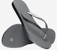 Image 3 of Havaianas Slim Sparkle II Flip-Flops- Steel Grey