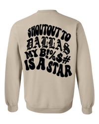 Image 2 of DALLAS STAR CREWNECK (SAND/BLK)