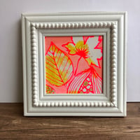 Image 5 of Framed Mixed Media Wall Art, Coral, Yellow and Fluorescent Pink,  6.5 x 6.5 Inch Frame 