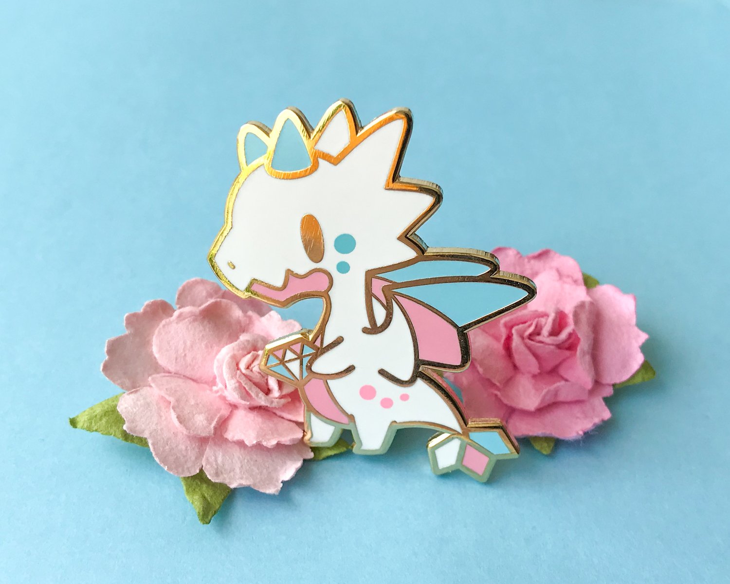 Trans Pride Dragon Enamel Pin | ChaobunnyArts