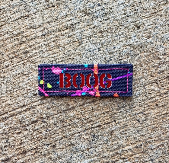 Image of BOOG Splatter Paint laser cut patch 