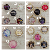 Double row glass charms 