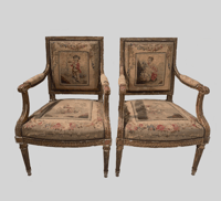 Image 1 of Pair of 18th C French Giltwood Chairs