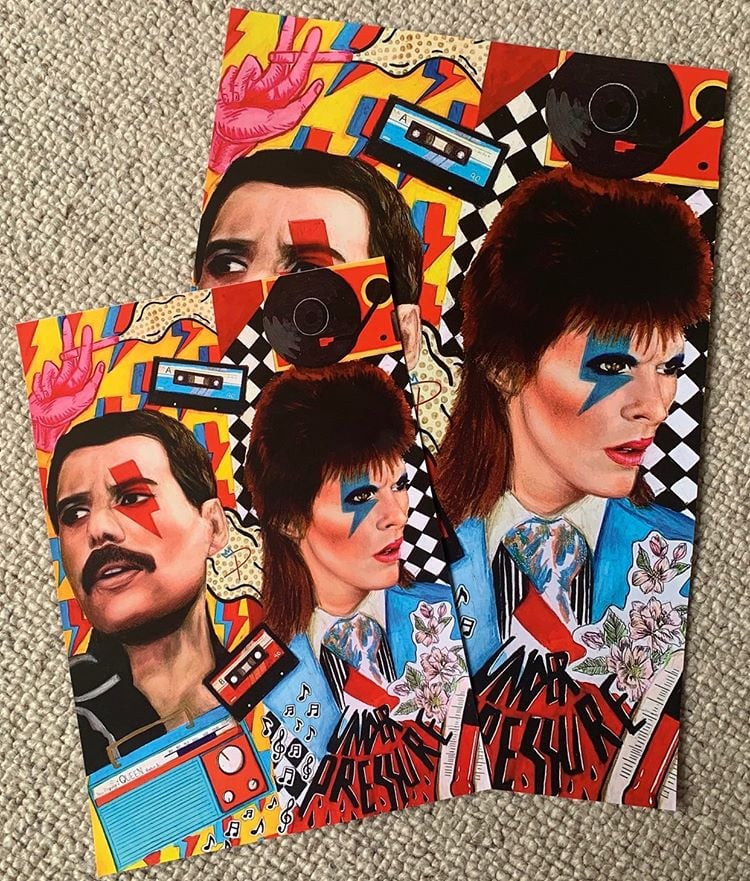 “Under Pressure” Freddie and Bowie Print