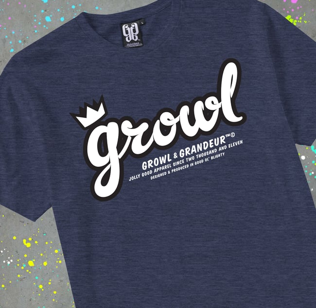 Growl Script - Heather Blue