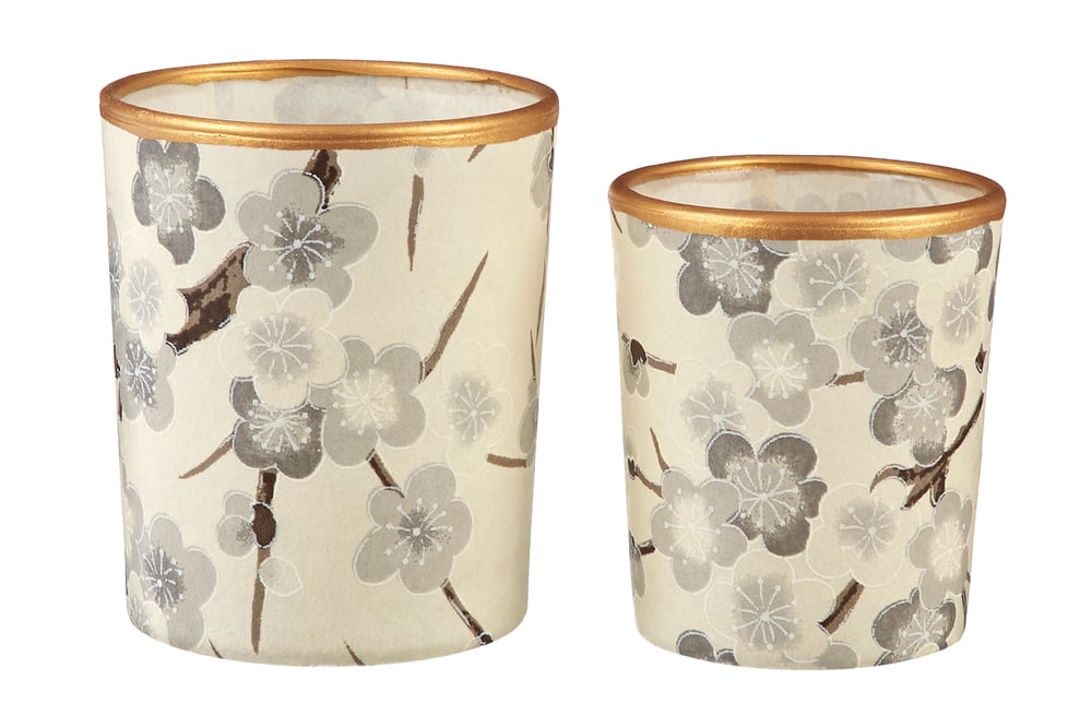Image of Candle holders * Grey floral