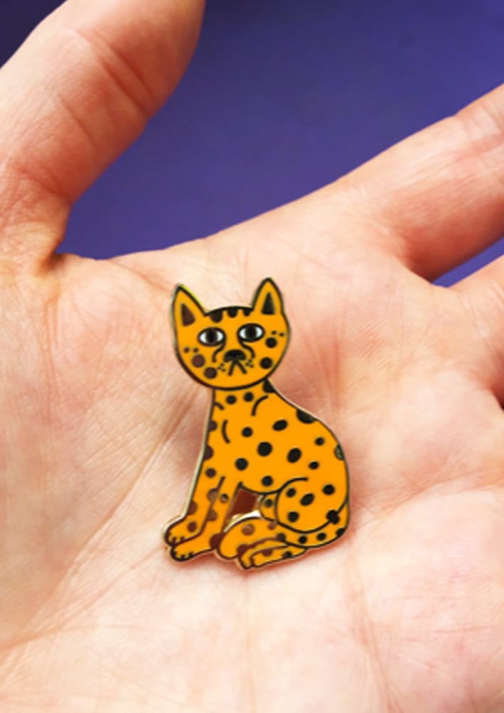 Image of  Orange Leopard Enamel Pin