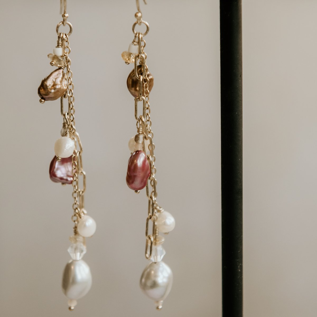 Image of Diana Cocktail Earrings Pink
