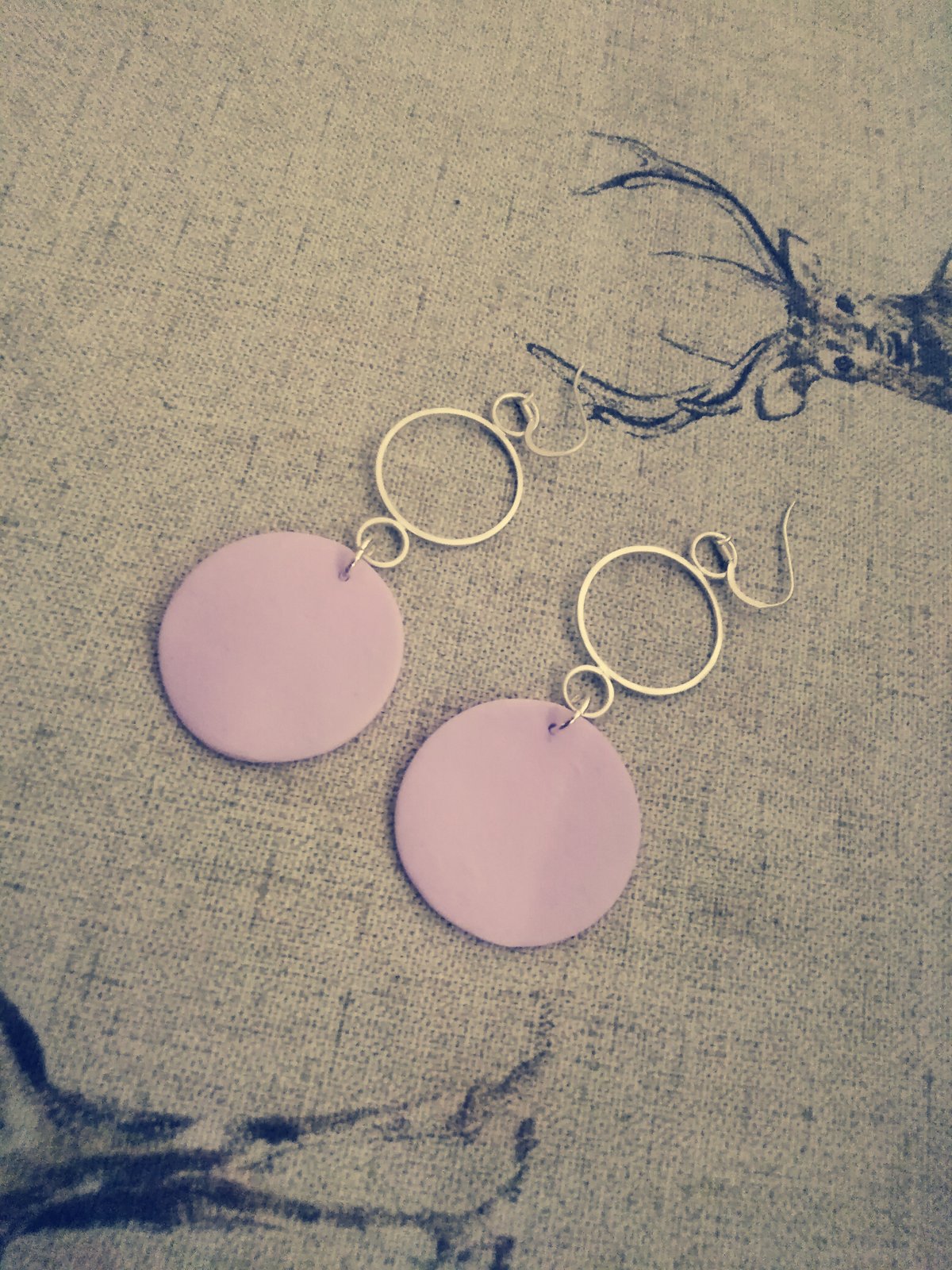 Image of Lilac Clay Earrings with Silver