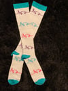 WHITE EKG SOCKS 