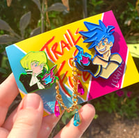 Image 2 of 'Trails of Fire' - Promare GaloLio Enamel Pin Set 