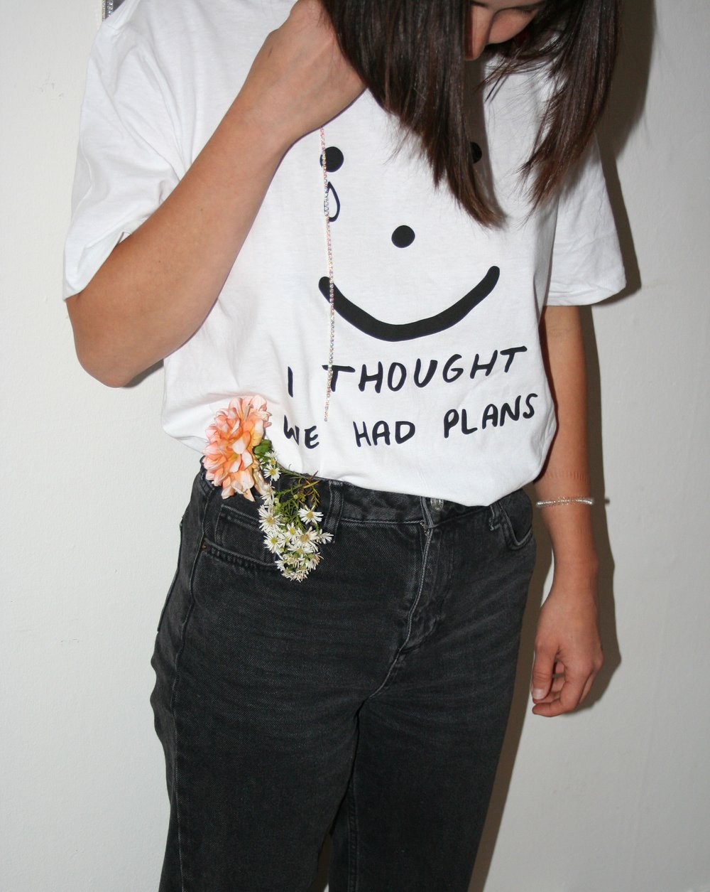 I THOUGHT WE HAD PLANS T SHIRT 