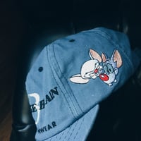 Image 2 of Original 1998 Pinky And The Brain Strapback Hat.