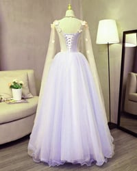 Image 2 of Lavender Tulle Long Sweet 16 Party Dress, A-line Floor Length Evening Dress