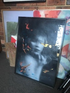 Image of one off framed original print /multimedia painting