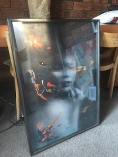 Image of one off framed original print /multimedia painting