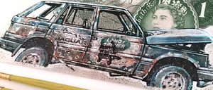 'Jaguar Land Rover Coronavirus Bailout' (on vintage £1 note)