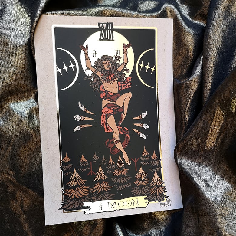 Image of A5 Foiled Print - four Threshold Tarot designs