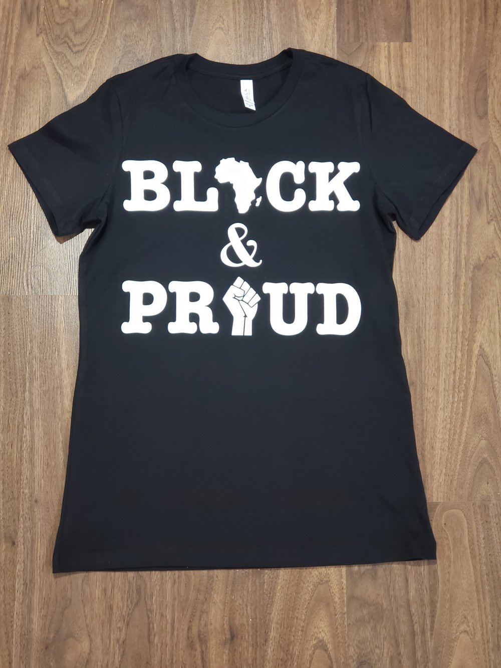 Women's Black And Proud Slim Fitted T-shirt