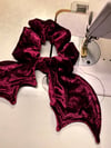 Maroon Velvet  Bat Wing Scrunchie 