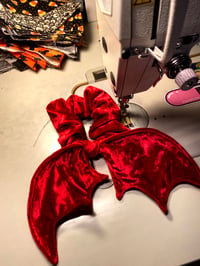 Image 1 of Red Velvet  Bat Wing Scrunchie 