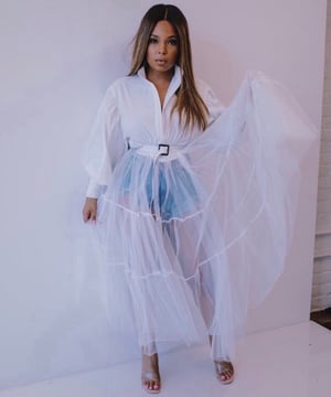 Image of Go with the Flow- Blouse with Tulle Bottom