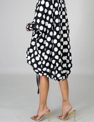 Image of Over Sized Polka Dot Midi  Dress 