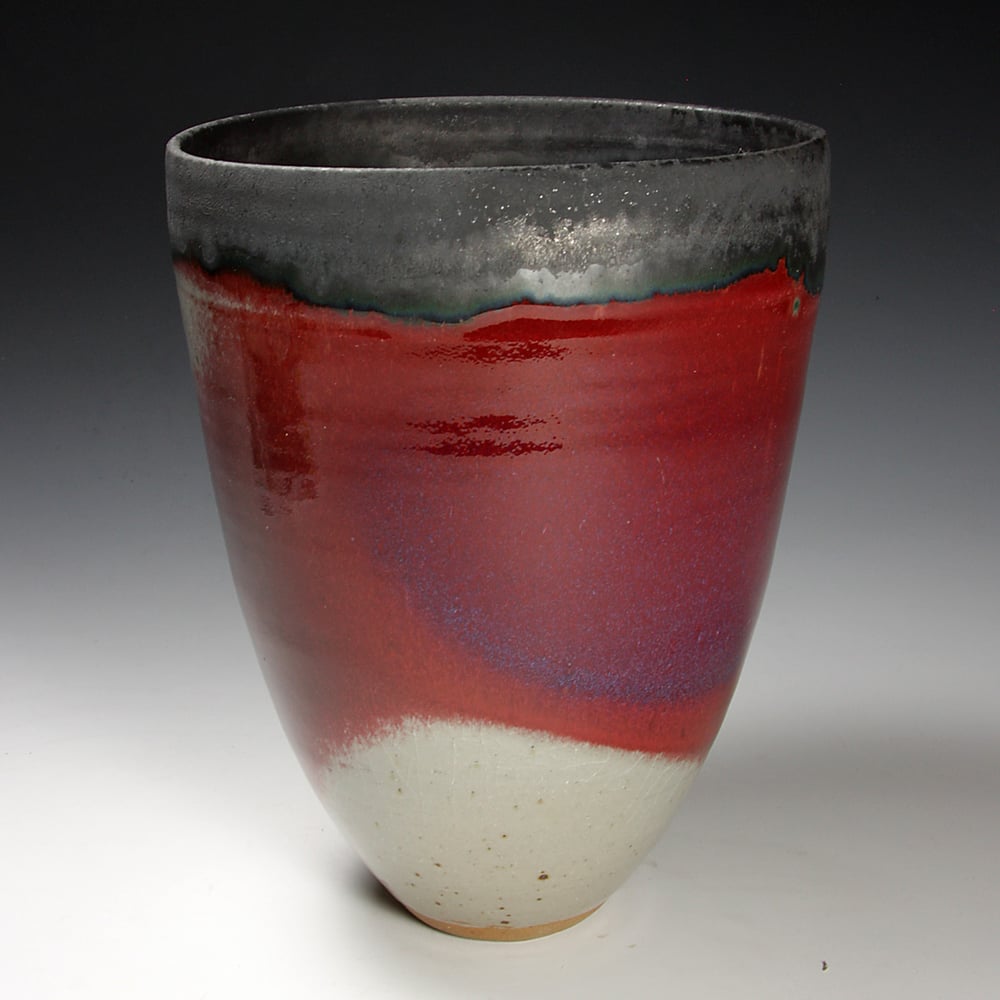 Copper red serving bowl (e048)