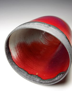 Copper red serving bowl (e048)