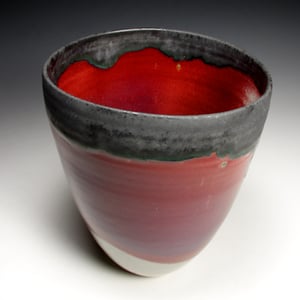 Copper red serving bowl (e048)