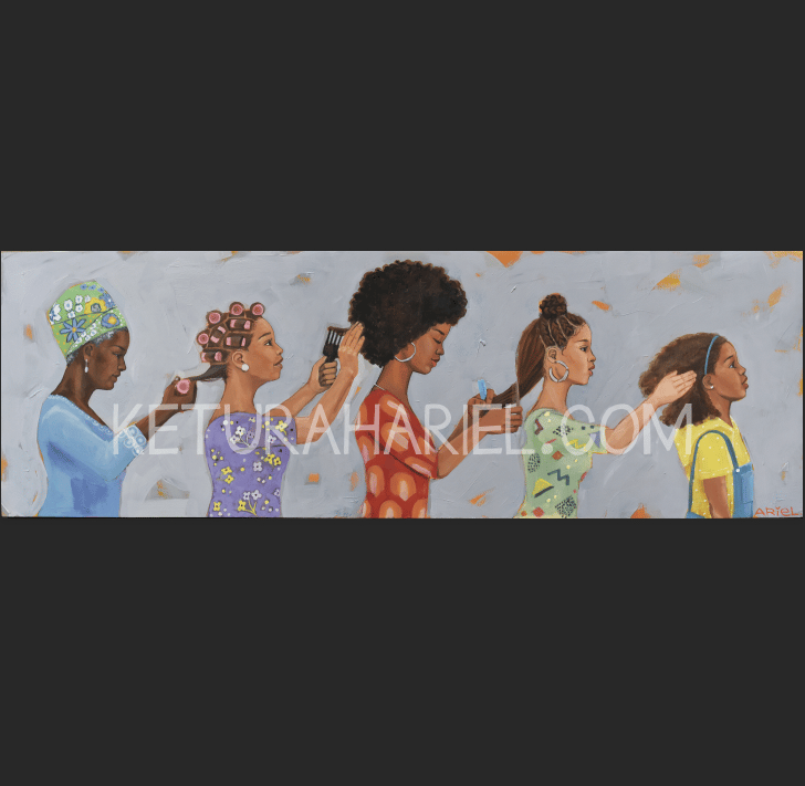 Image of Black Women Hair History Print