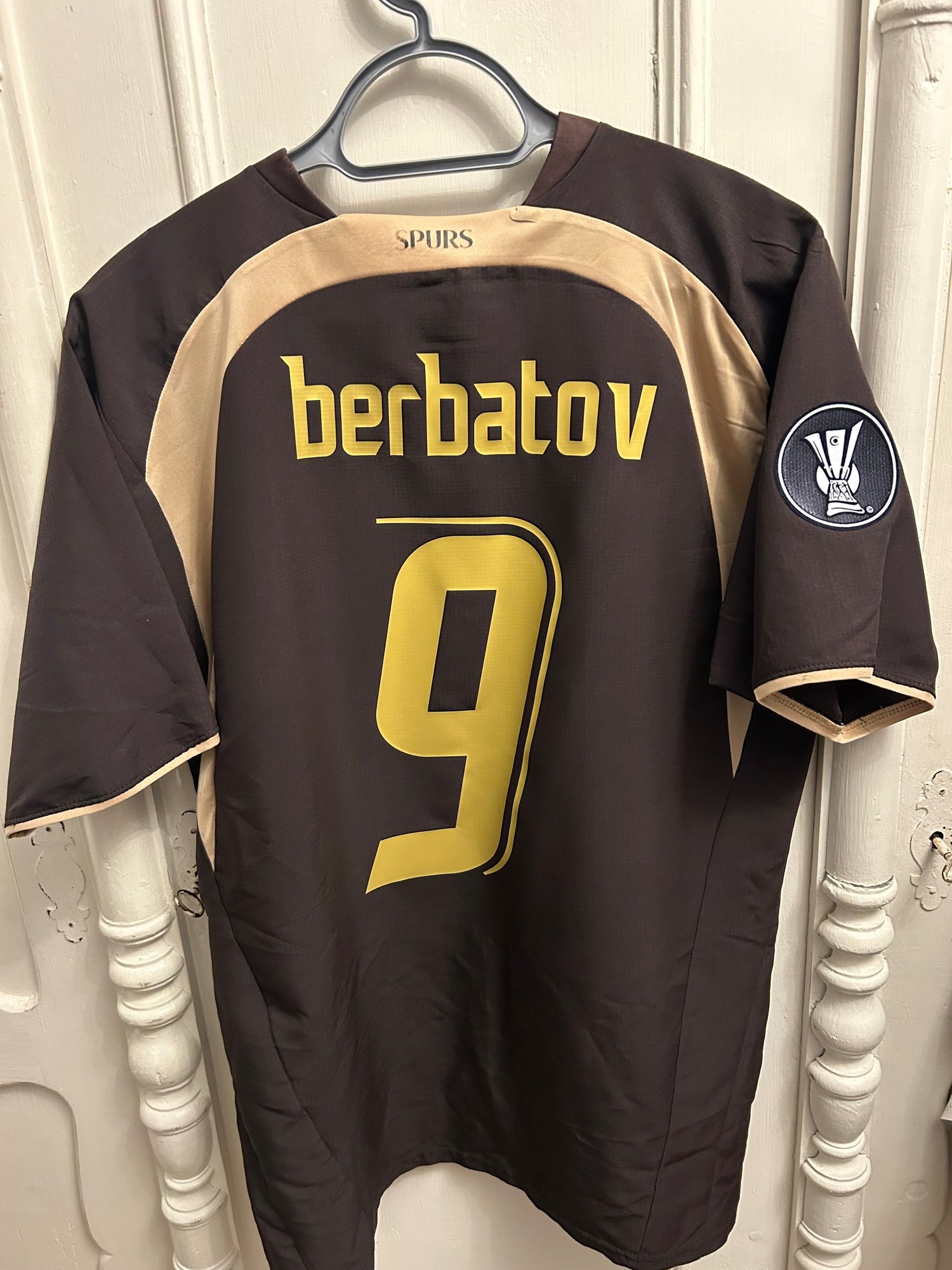 Image of Tottenham Hotspur “BERBATOV 9” 2006/07 Third Shirt + UEFA Cup patch (M)