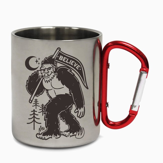 Believe Sasquatch Carabiner Steel Mug