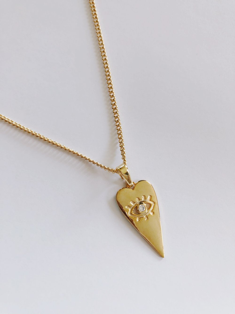 Image of 24K PLATED SLIM HEART LONG NECKLACE