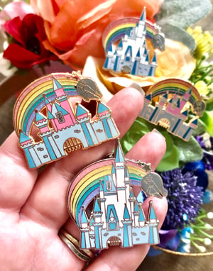 Image of Pastel Rainbow Castles - enamel pins