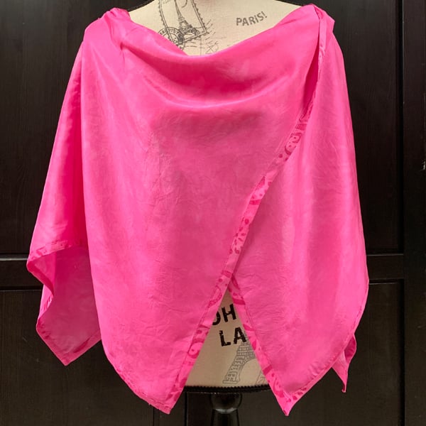 Image of Pink Silk Poncho