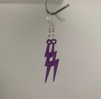 Purple lightning bolt earrings