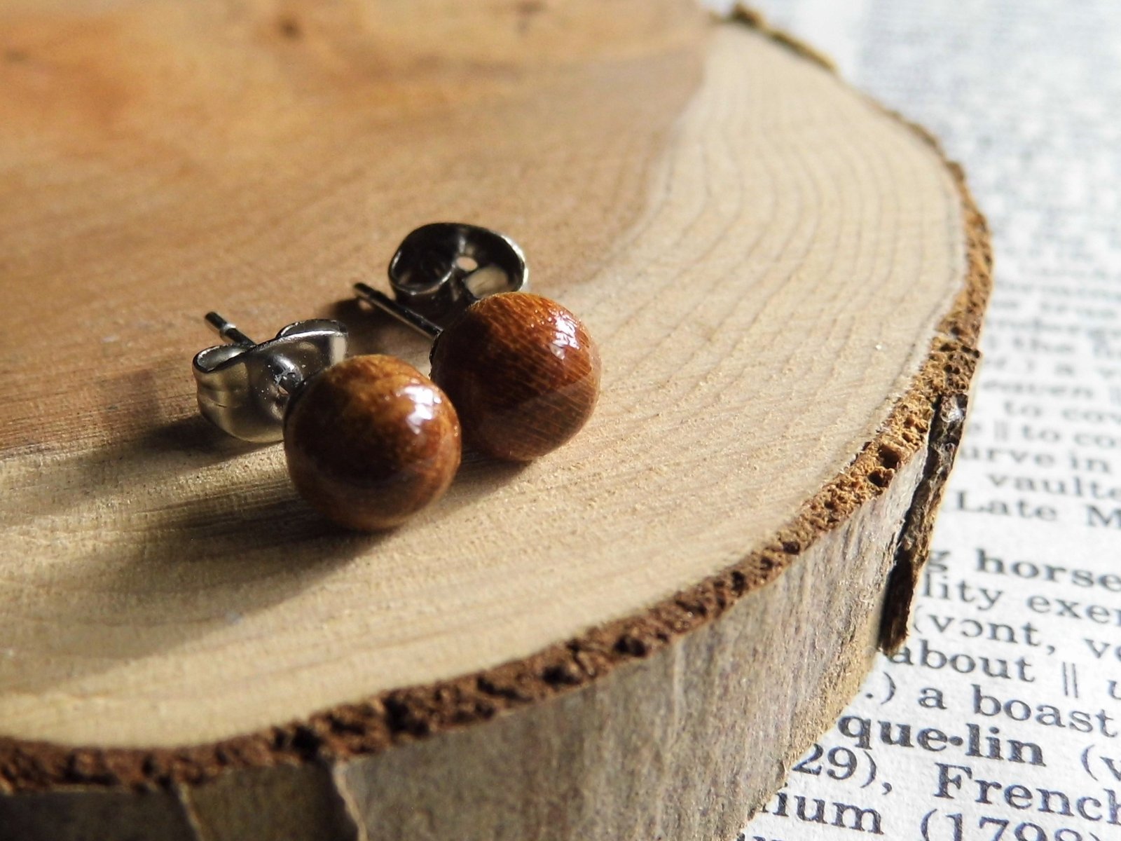 Wood stud deals earrings