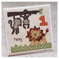 Lion and monkey card 