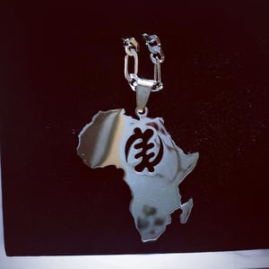 Image of GYE NYAME AFRICA MAP NECKLACE 
