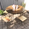 Handmade Cable Drum Dining Table & Stools