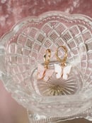 Image 1 of Pink + Gold Butterfly Earrings & Necklace