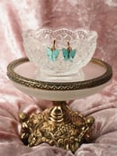 Image 3 of Blue + Gold Butterly Earrings & Necklace