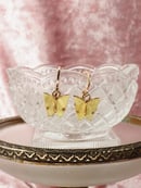 Image 1 of Yellow + Gold Butterfly Earrings & Necklace
