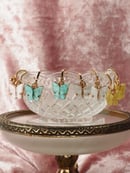 Image 4 of White + Gold Butterfly Earrings & Necklace