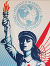 SHEPARD FAIREY (OBEY) - "ANGLE OF HOPE AND STRENGTH" - SIGNED LTD ED OF 550 - 60CM X 45CM