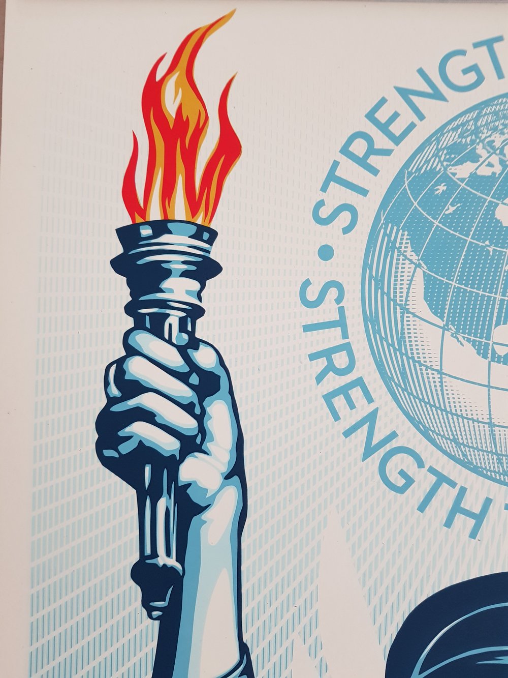 SHEPARD FAIREY (OBEY) - "ANGLE OF HOPE AND STRENGTH" - SIGNED LTD ED OF 550 - 60CM X 45CM