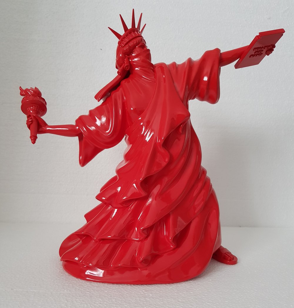 Image of WHATSHISNAME "RIOT OF LIBERTY" - PORCELAIN SCULPTURE LIMITED RED EDITION OF 25